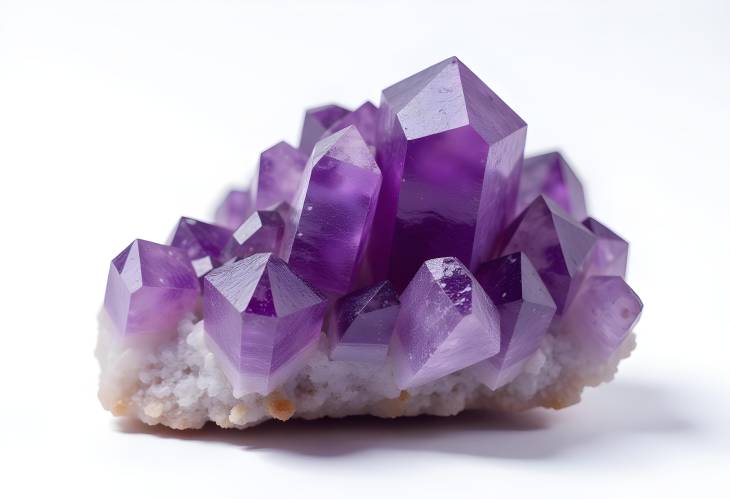 Vibrant Amethyst Macro Photography of Quartz Crystals